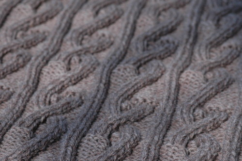 cabled hoodie back